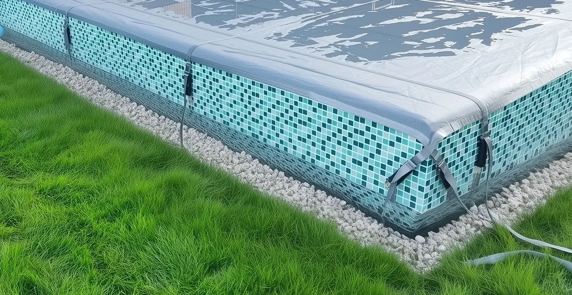 Покрывало для бассейна под снегом — защита зимой в Туле